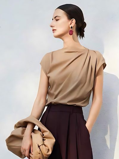 Áo lụa drape cao cấp - AS923