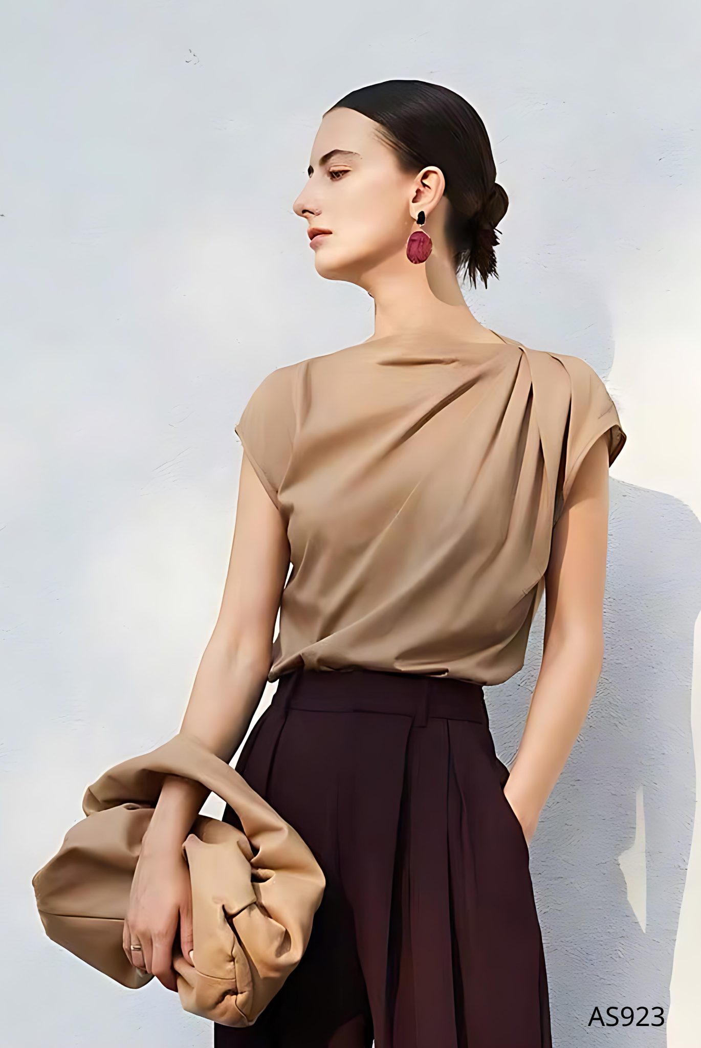 Áo lụa drape cao cấp - AS923