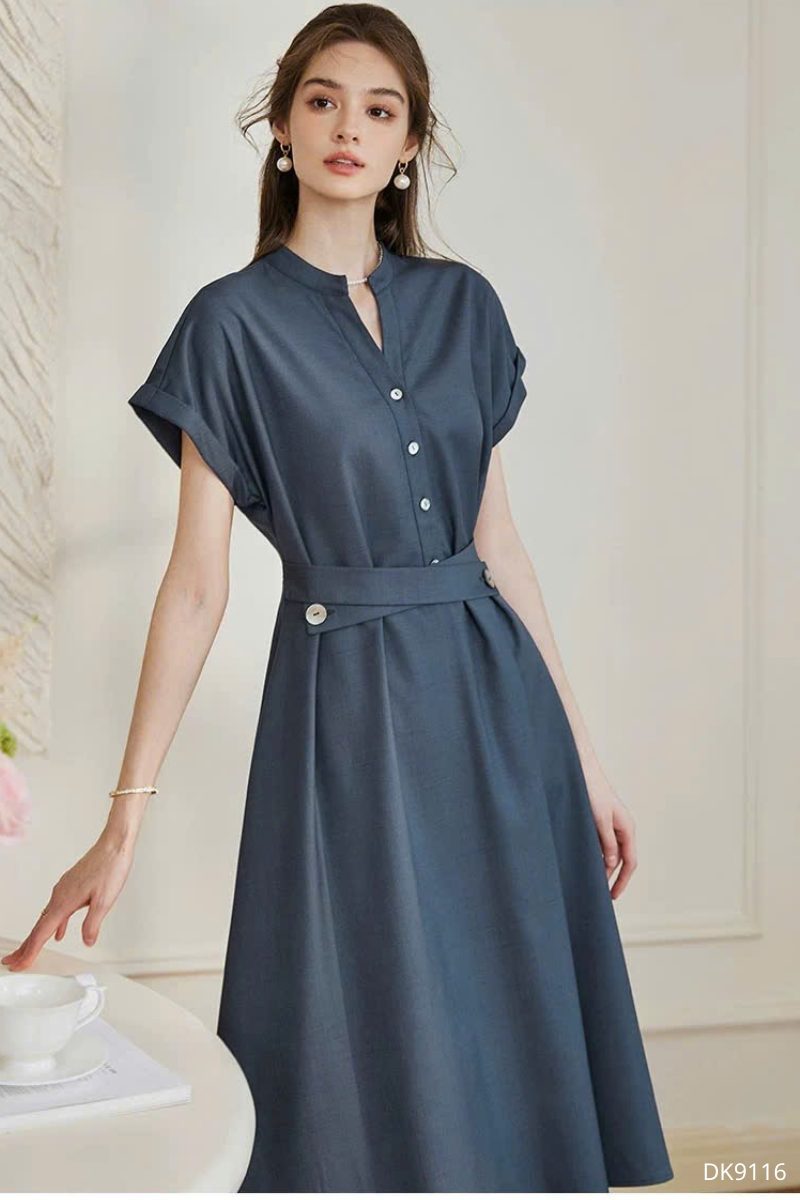 Đầm Cổ Trụ Belted, DK9116 - Ảnh 3