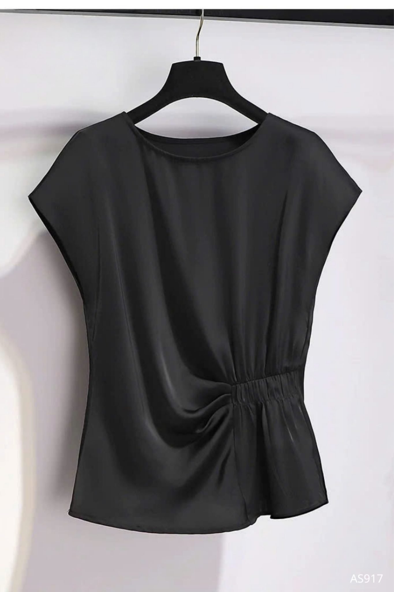 Áo Lụa Nhún Lệch Silk Drape Top - AS917 - Ảnh 2