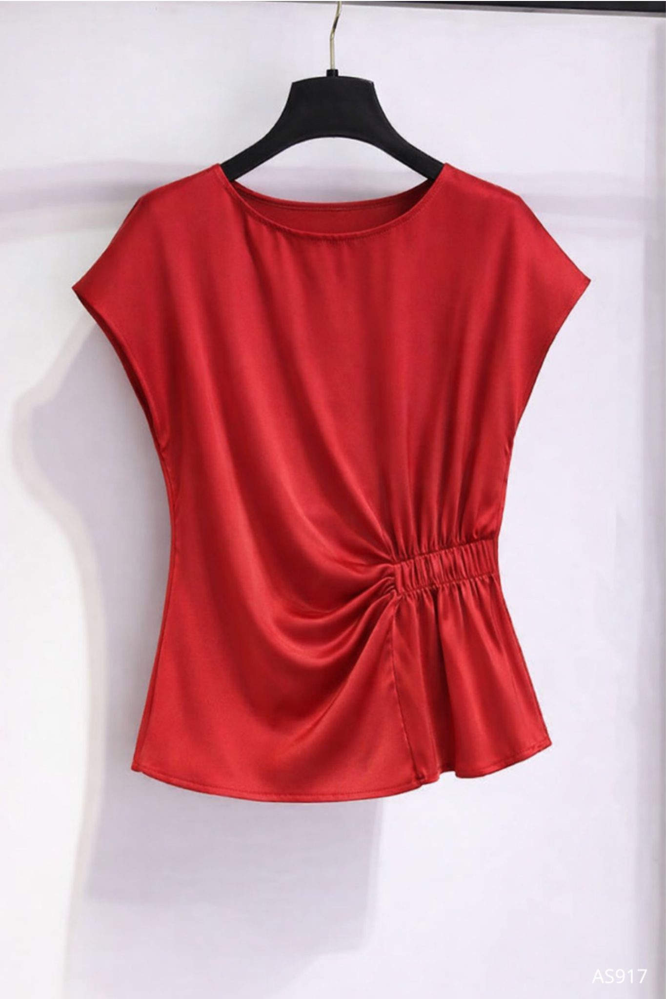 Áo Lụa Nhún Lệch Silk Drape Top - AS917 - Ảnh 3