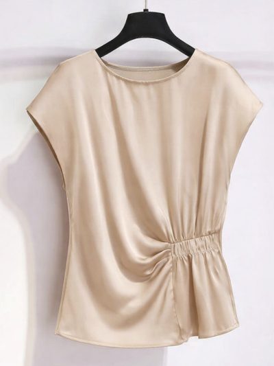 Áo Lụa Nhún Lệch Silk Drape Top - AS917