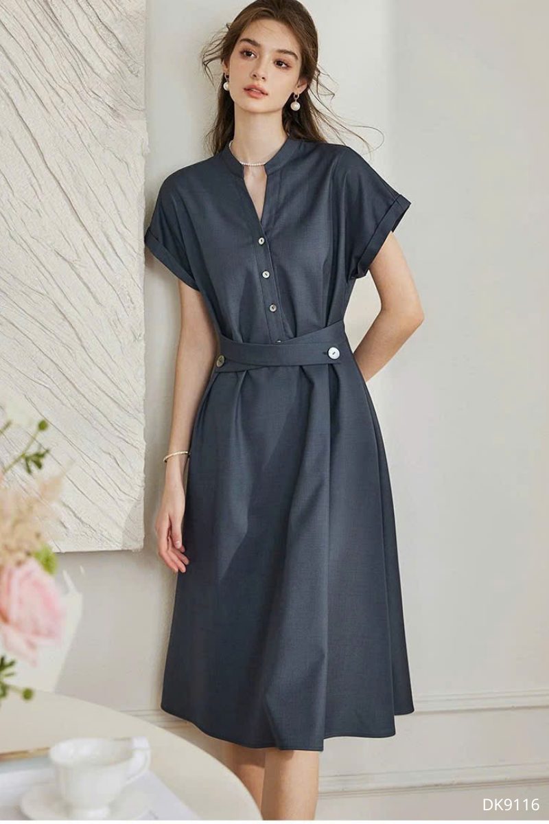 Đầm Cổ Trụ Belted, DK9116 - Ảnh 7