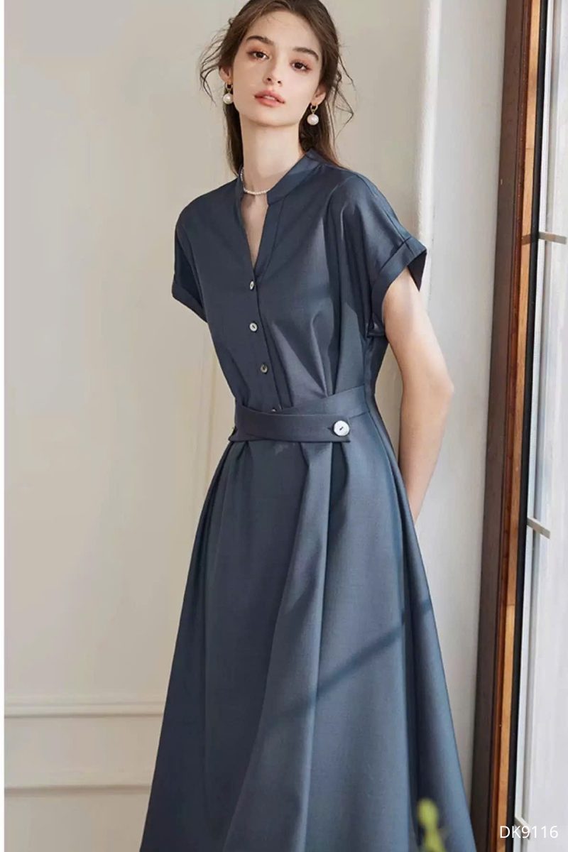 Đầm Cổ Trụ Belted, DK9116 - Ảnh 6