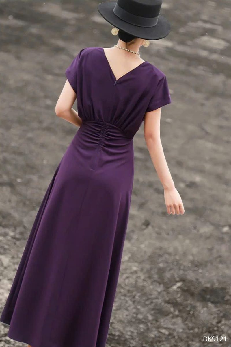 Đầm V-Ruched Midi, DK9121 - Ảnh 8