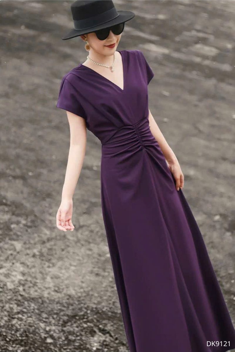 Đầm V-Ruched Midi, DK9121 - Ảnh 7