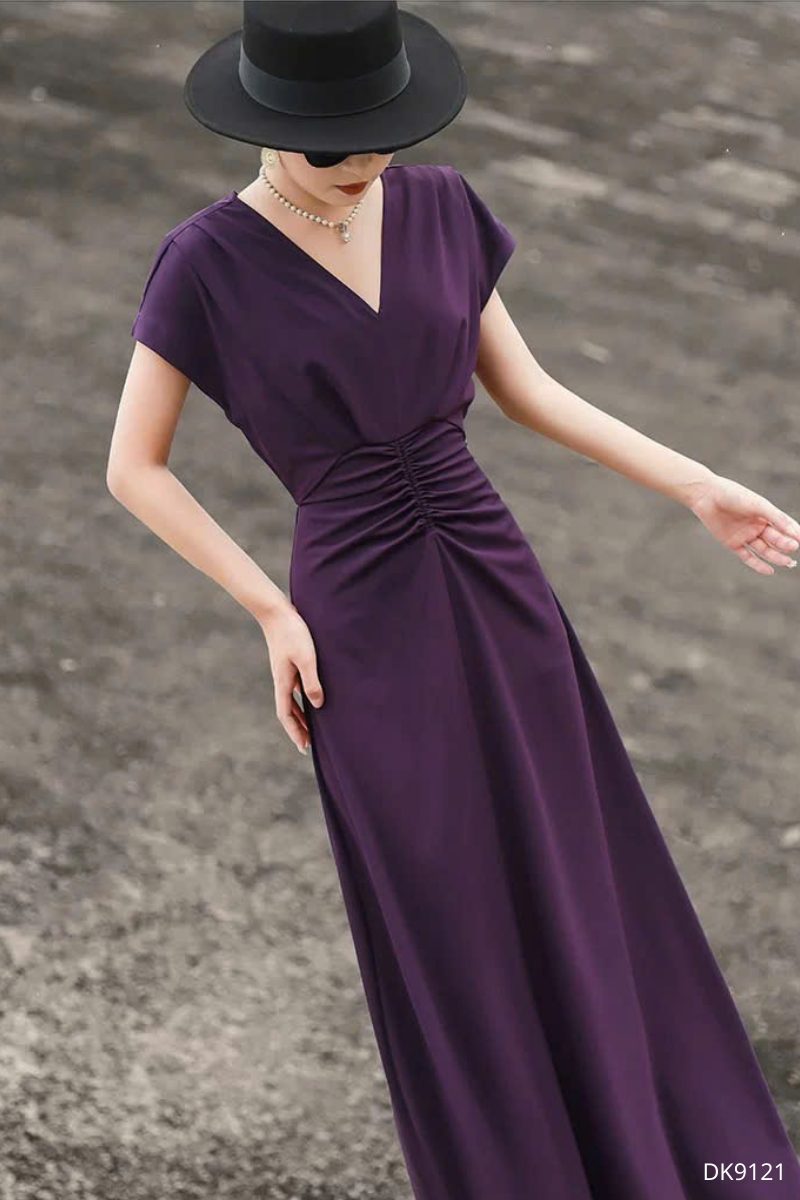 Đầm V-Ruched Midi, DK9121 - Ảnh 6