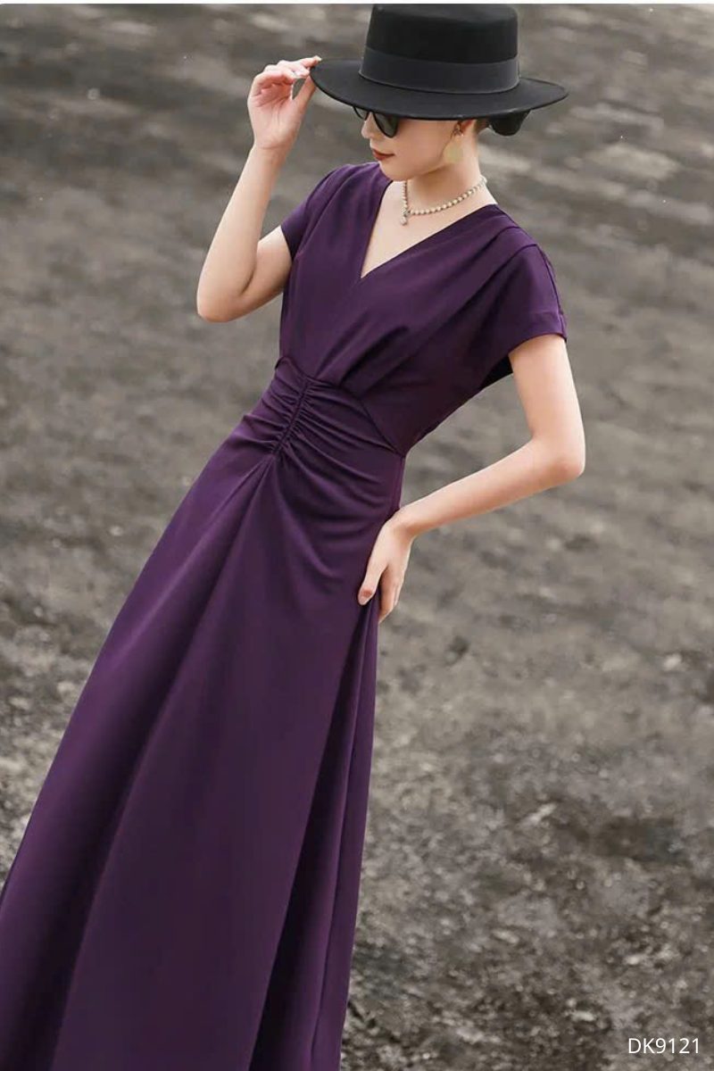 Đầm V-Ruched Midi, DK9121 - Ảnh 5