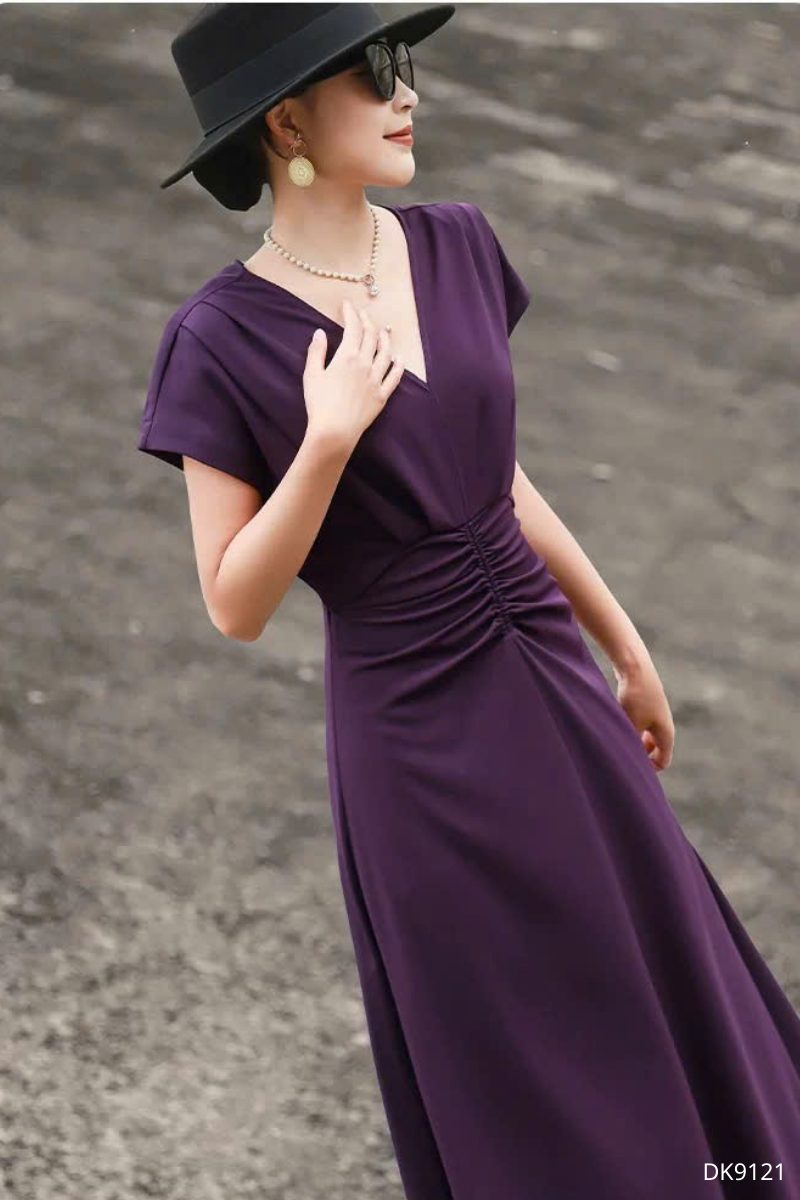 Đầm V-Ruched Midi, DK9121 - Ảnh 3
