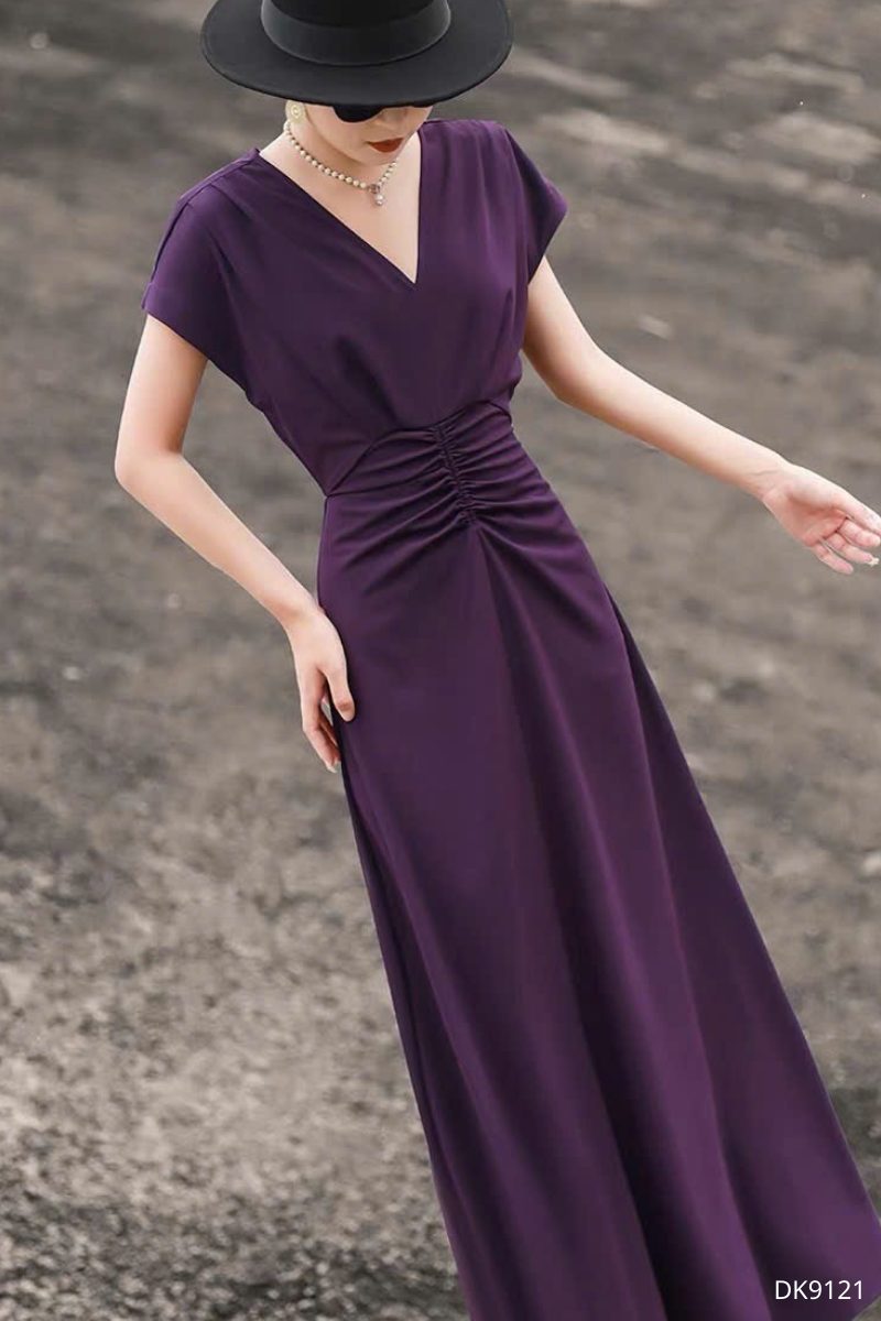 Đầm V-Ruched Midi, DK9121