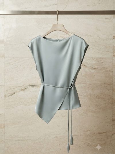 Áo Satin Vạt Chéo Thắt Eo, AS920