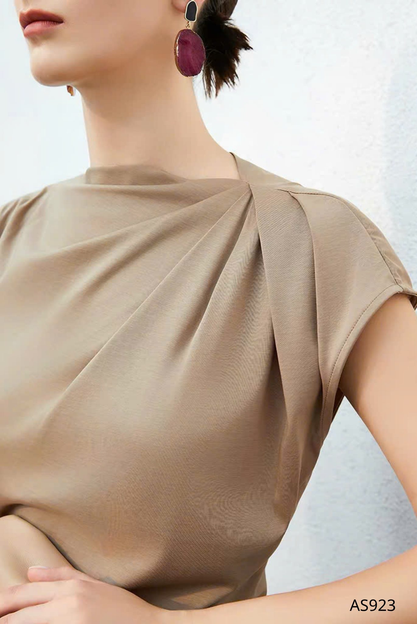 Áo lụa drape cao cấp - AS923 - Ảnh 6