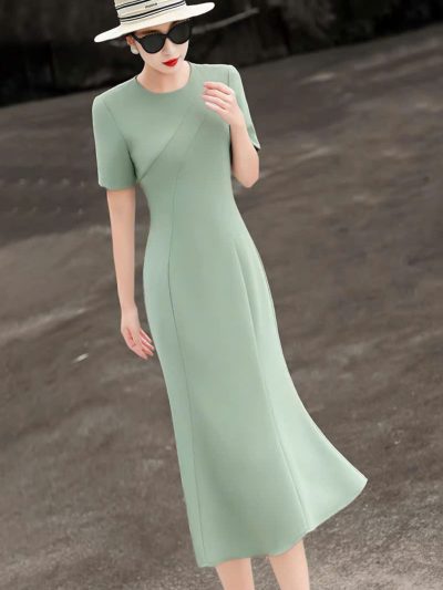 Đầm Thanh Lịch Xanh Sage - DK9127