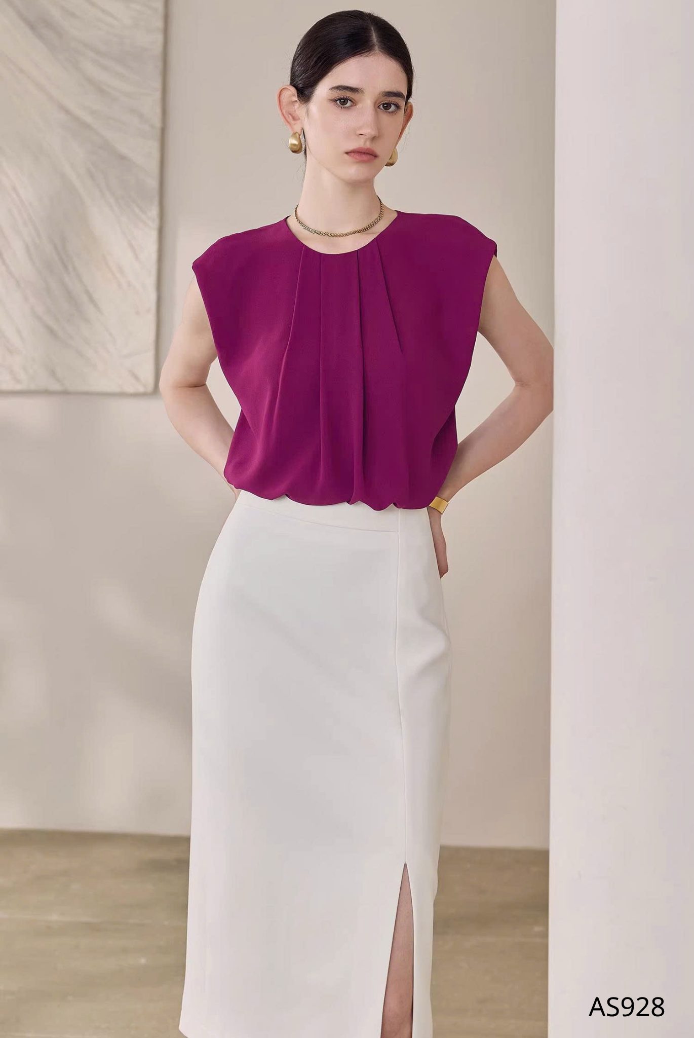 Áo xếp ly Celeste tinh tế - AS928 - Ảnh 4