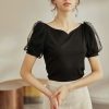 Áo tay phồng đen sang trọng - AS916