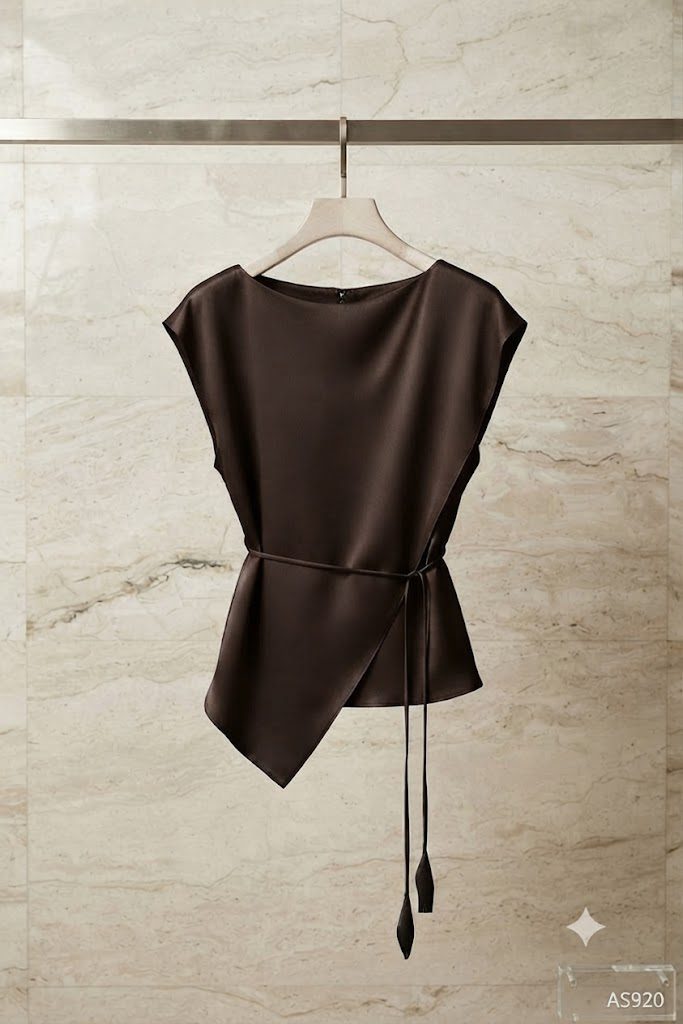 Áo Satin Vạt Chéo Thắt Eo, AS920 - Ảnh 4