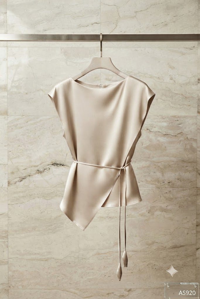 Áo Satin Vạt Chéo Thắt Eo, AS920 - Ảnh 2