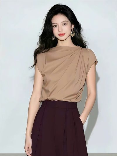 Áo lụa drape cao cấp - AS923