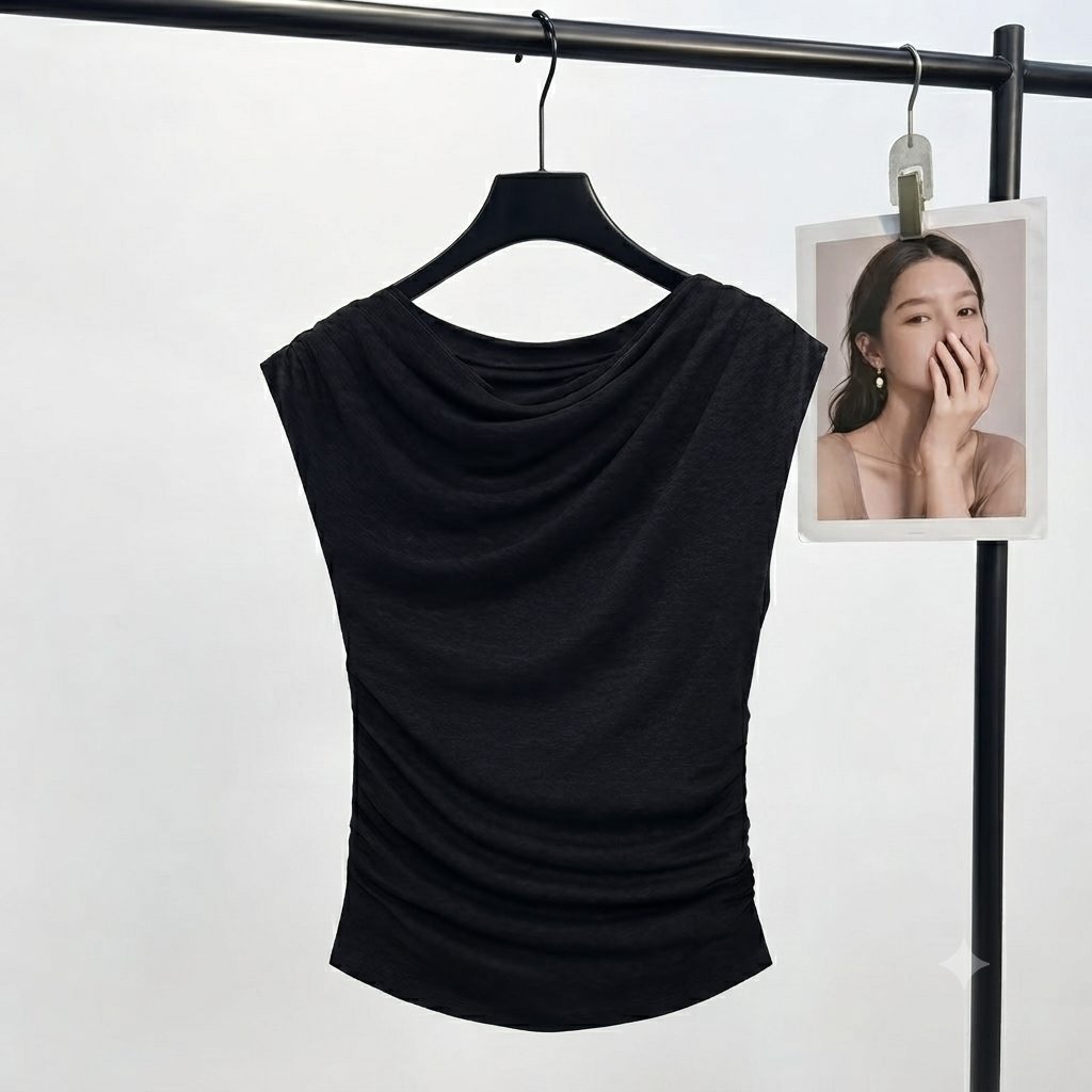 Áo Dáng Đổ Thanh Lịch Drape Grace Top - AS927 - Ảnh 2