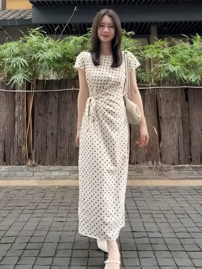 Đầm Chấm Bi Cổ Điển - DK9141