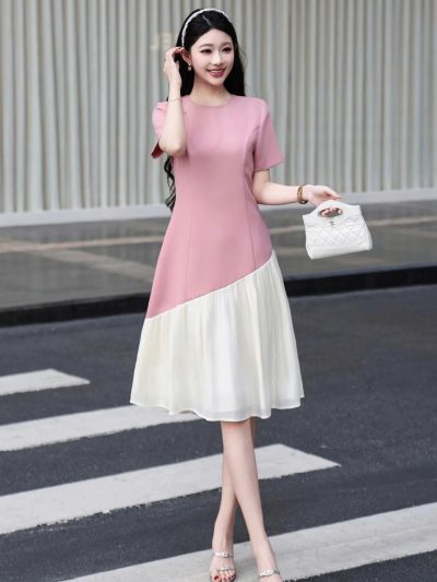 Đầm Midi Phối Voan Cao Cấp - DK9133