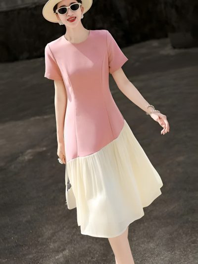 Đầm Midi Phối Voan Cao Cấp - DK9133