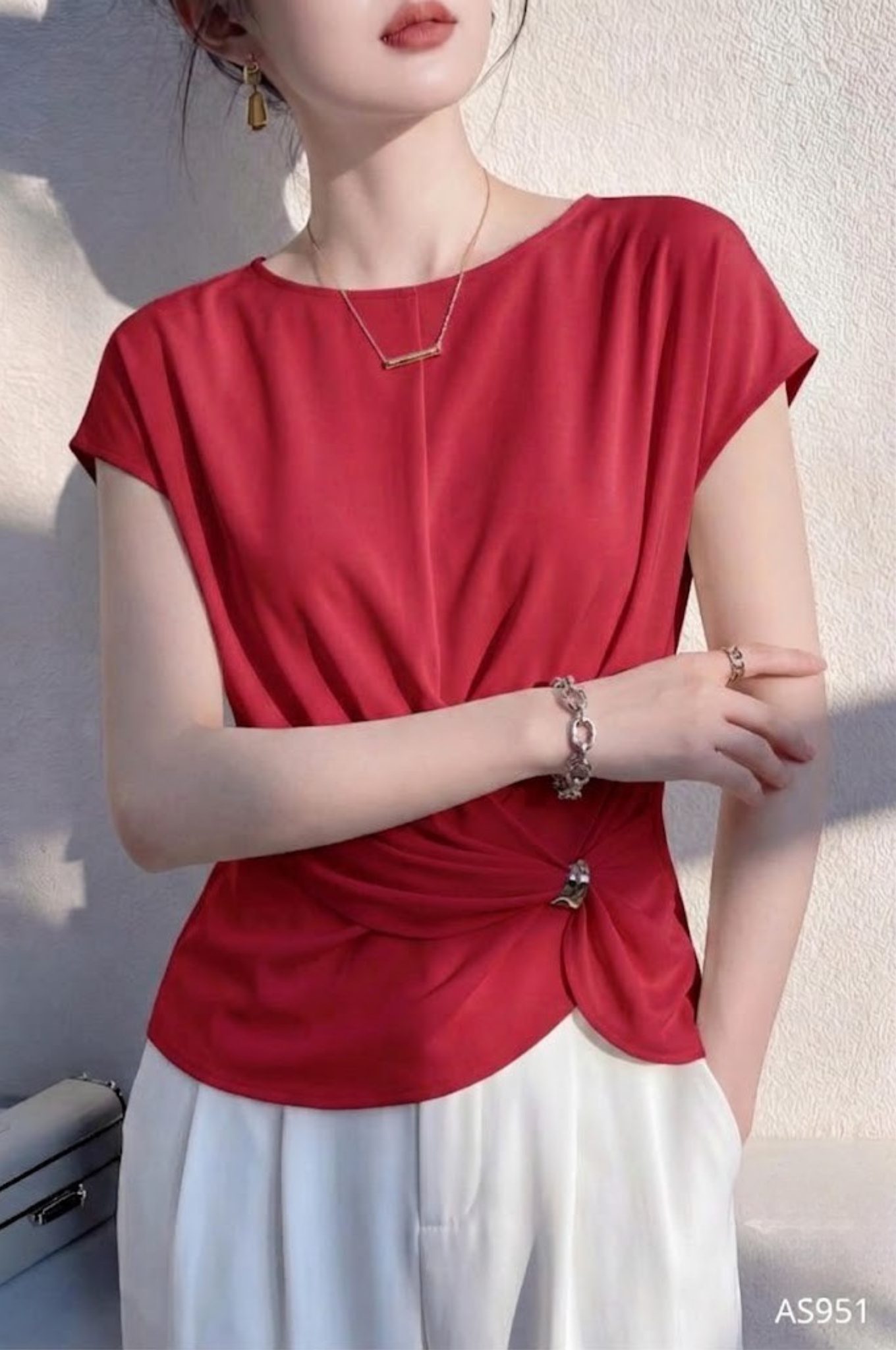 Áo Cổ Tròn Xếp Eo Tinh Tế - AS951 - Ảnh 6