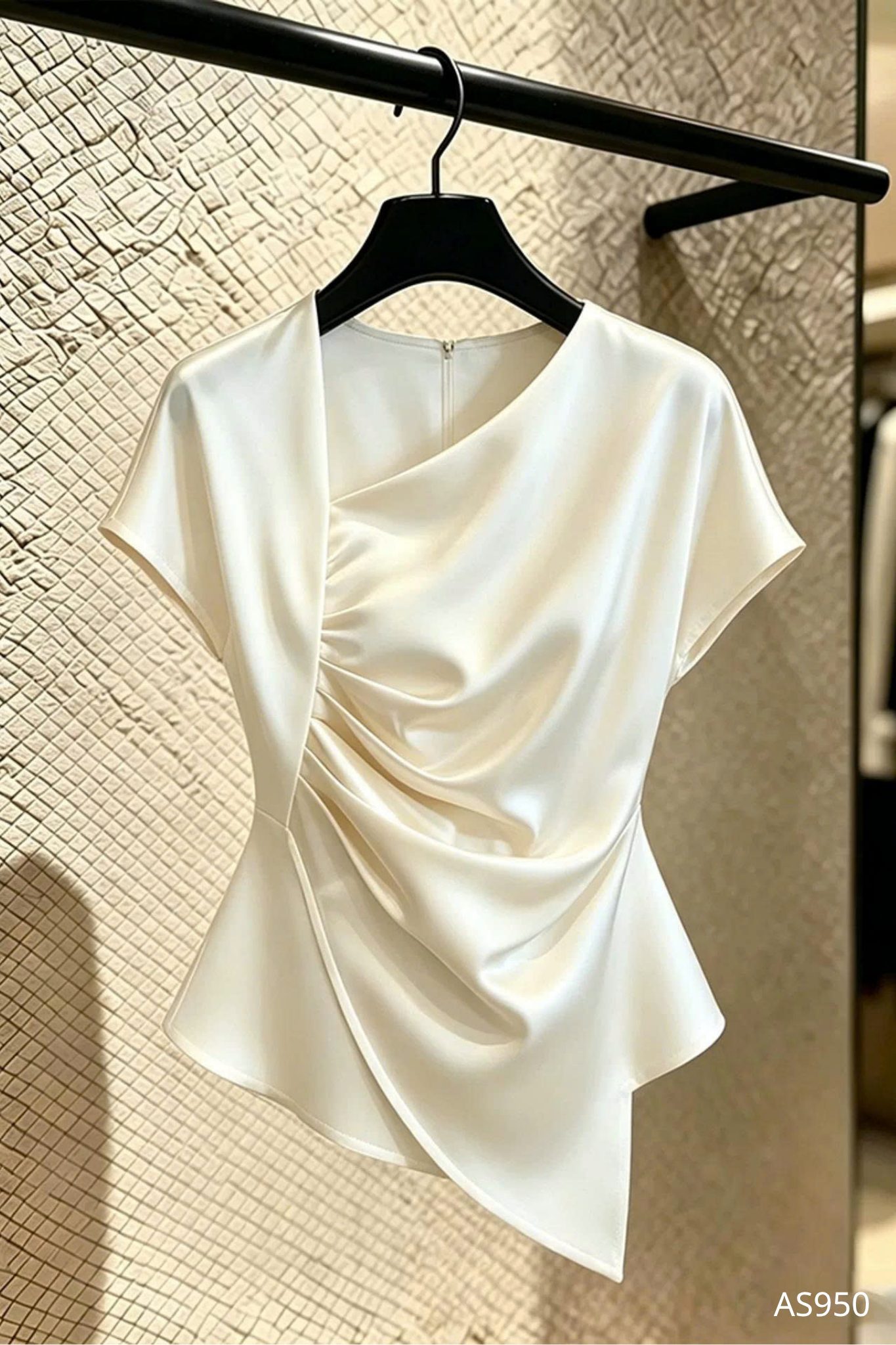 Áo Lụa Cổ Chéo Pure Ivory - AS950