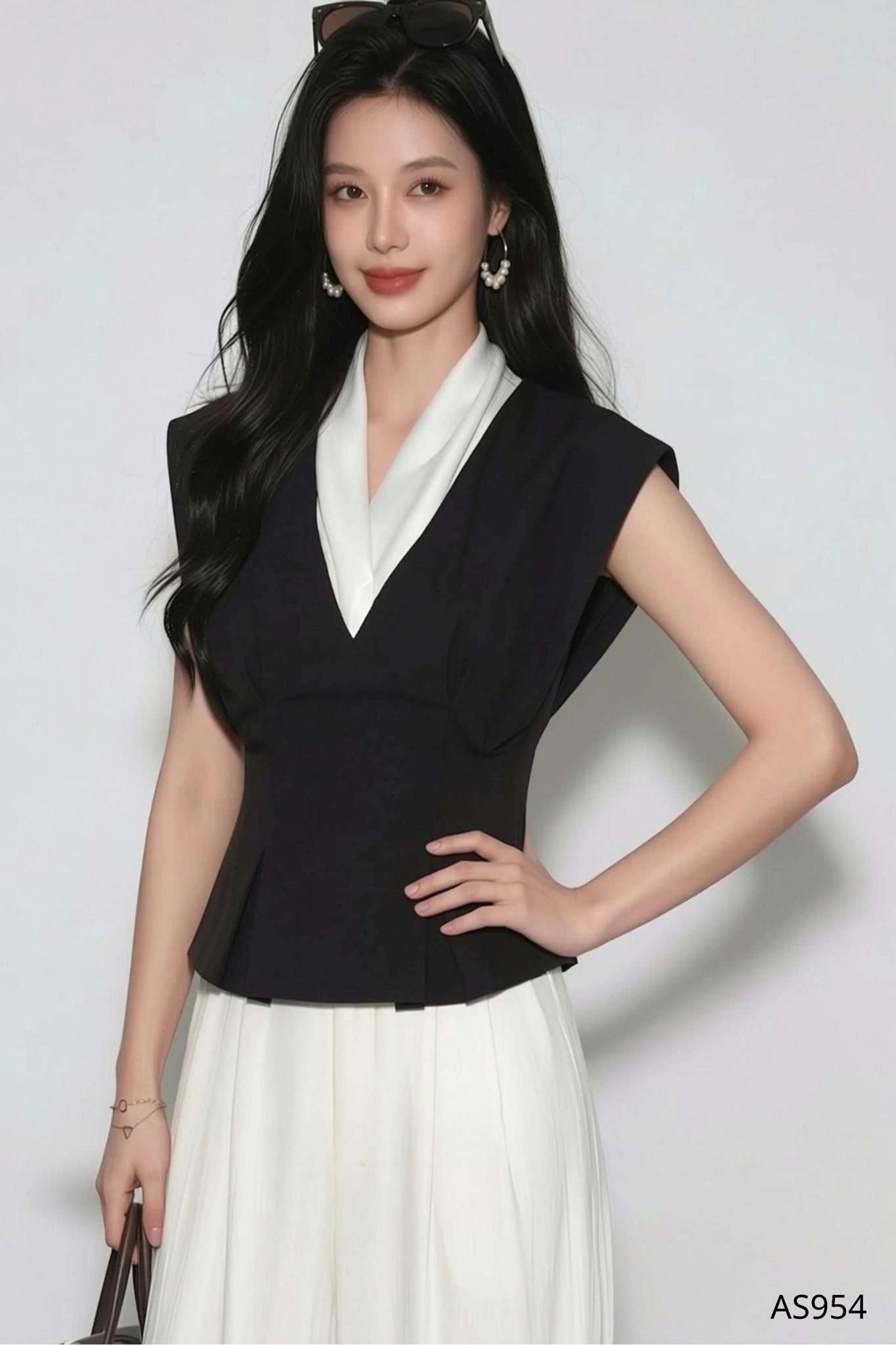 Áo Peplum Cổ V Tinh Tế - AS954 - Ảnh 2