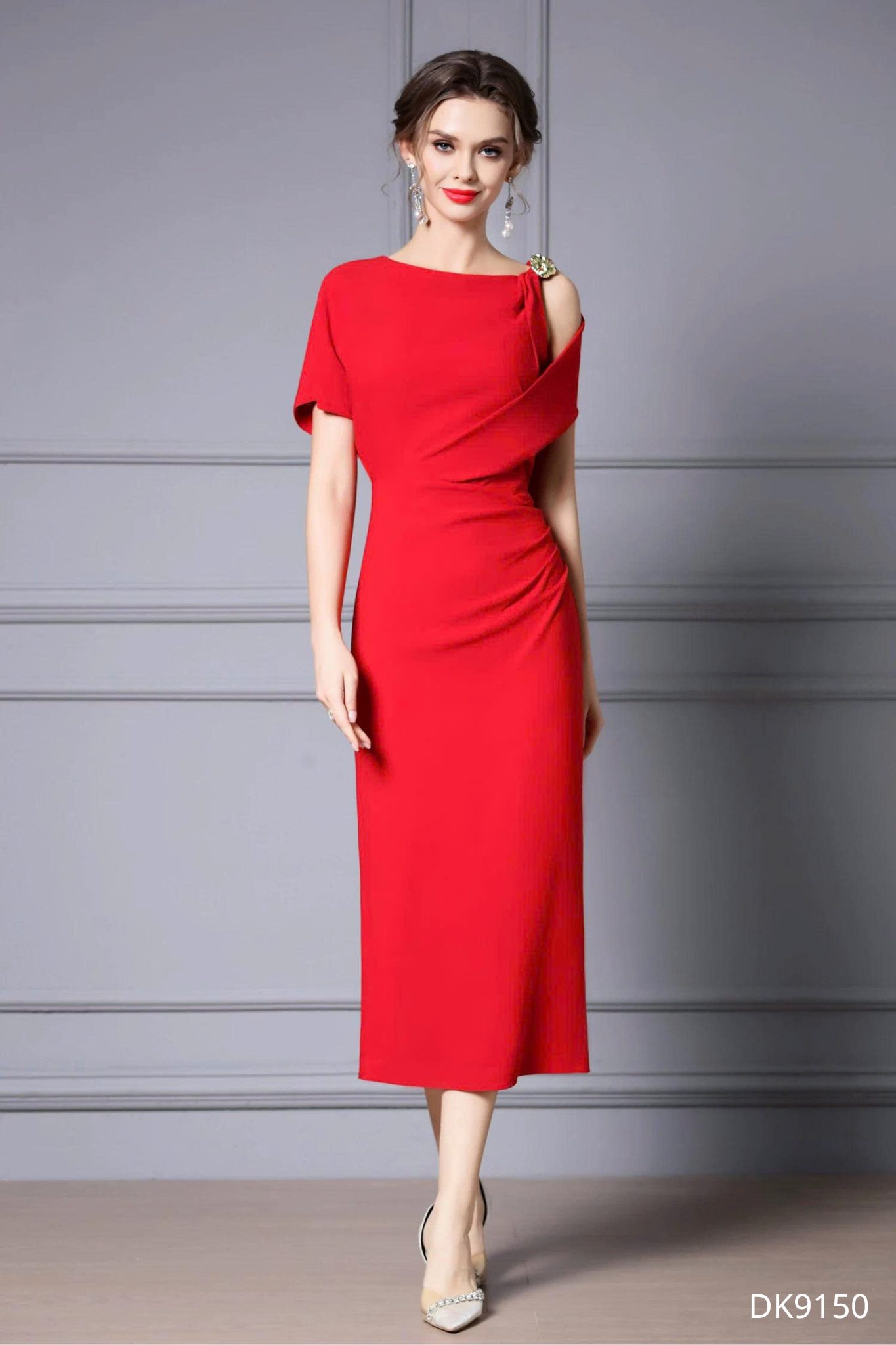 Đầm Ôm Cổ Lệch Tinh Tế - DK9150