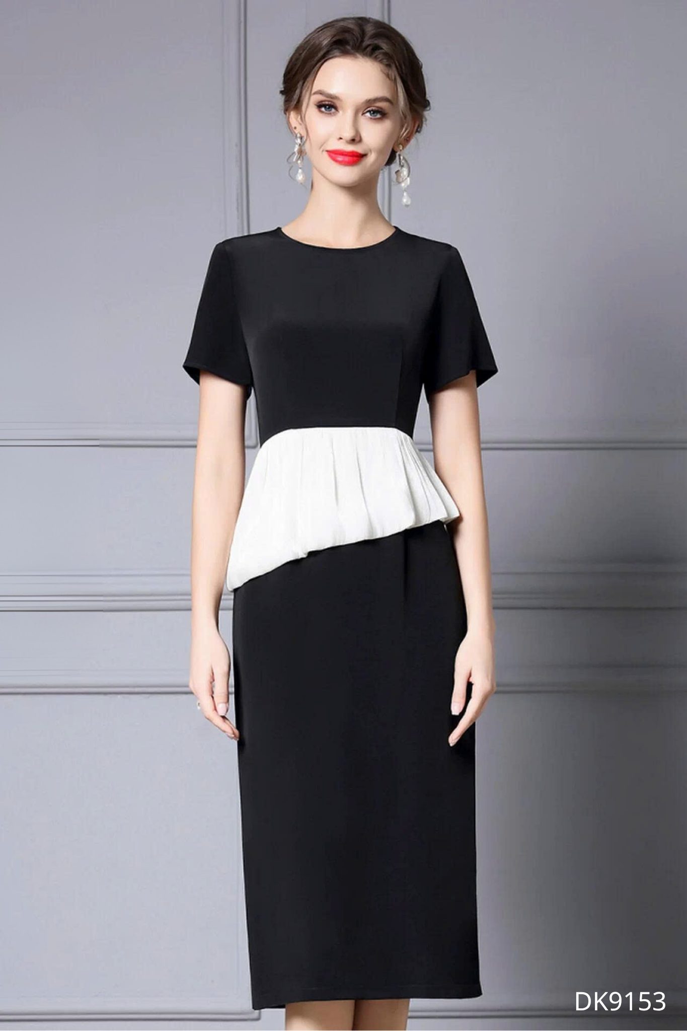 Đầm Peplum Phối Màu Thanh Lịch - DK9153