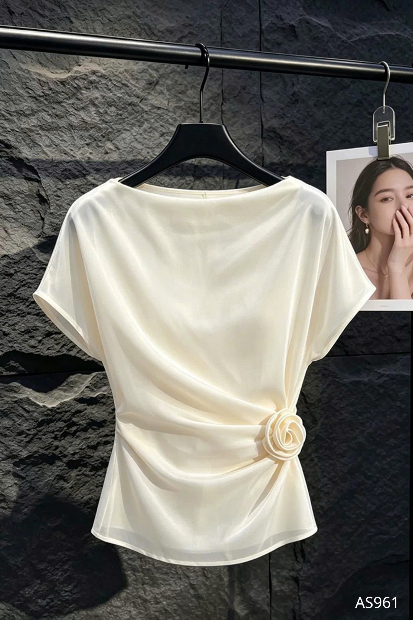 Áo Cổ Thuyền Nhún Eo Tinh Tế - AS961