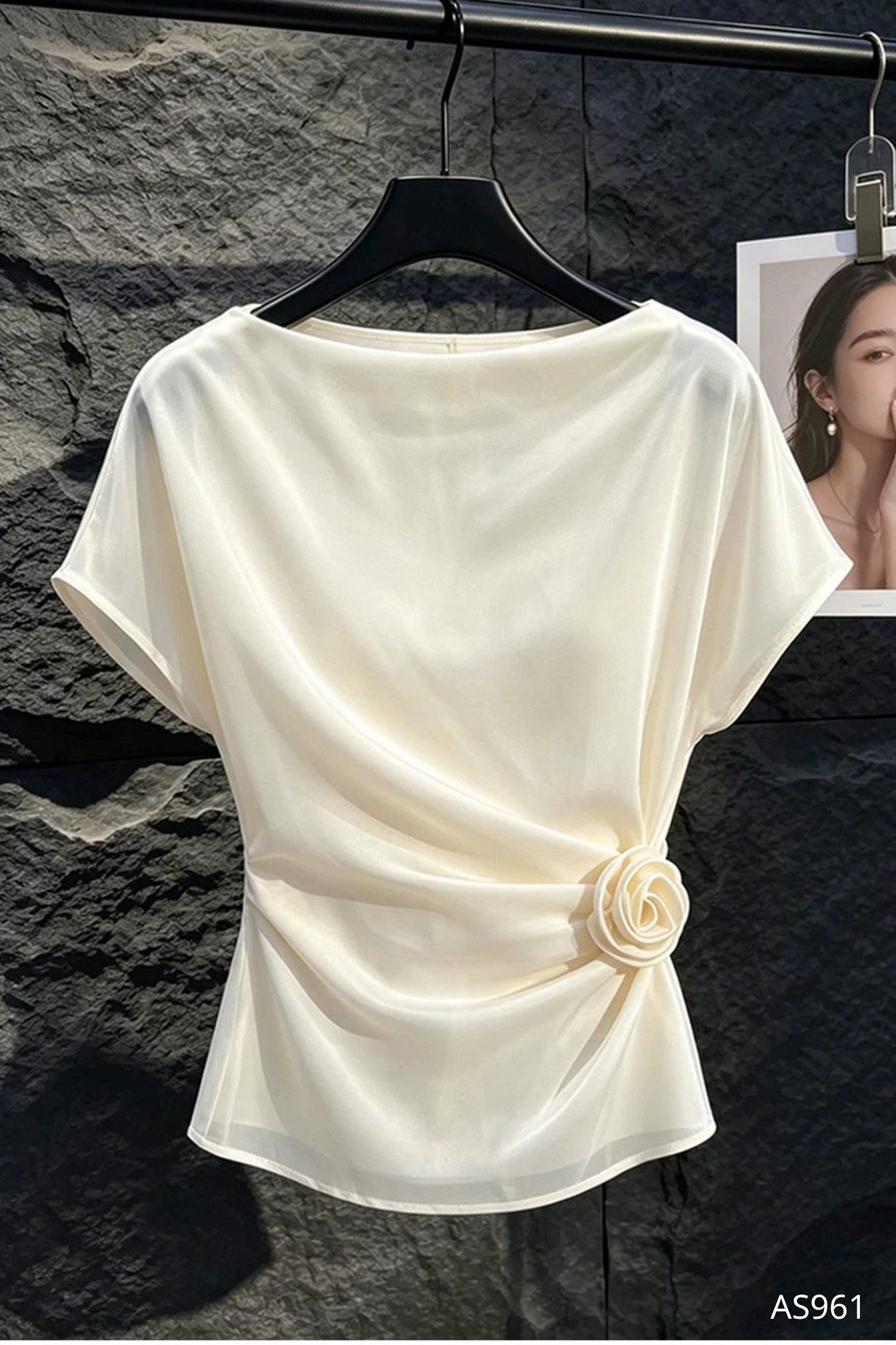 Áo Cổ Thuyền Nhún Eo Tinh Tế - AS961 - Ảnh 2