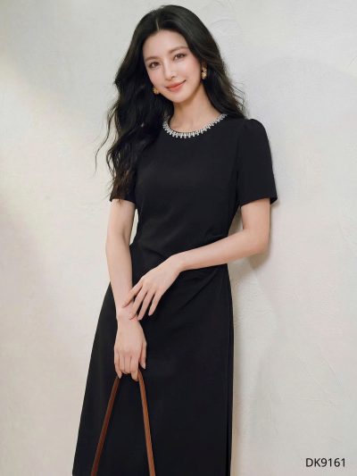 Đầm Cổ Tròn Đính Đá - DK9161