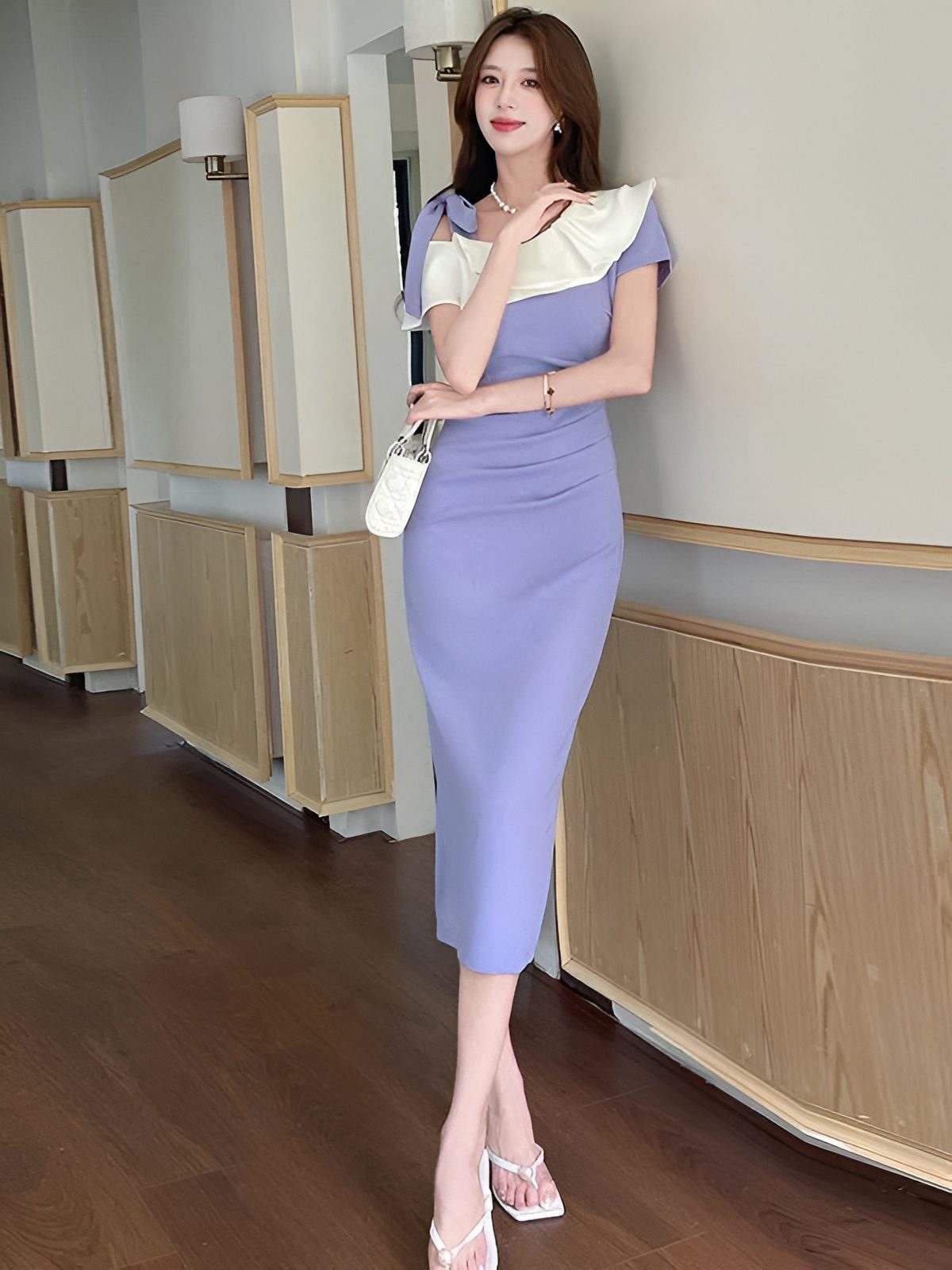 Đầm Cổ Lệch Dáng Ôm Kiêu Sa - DK9168