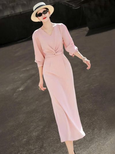 Đầm Dáng Dài Thắt Eo Thanh Lịch - DK9171