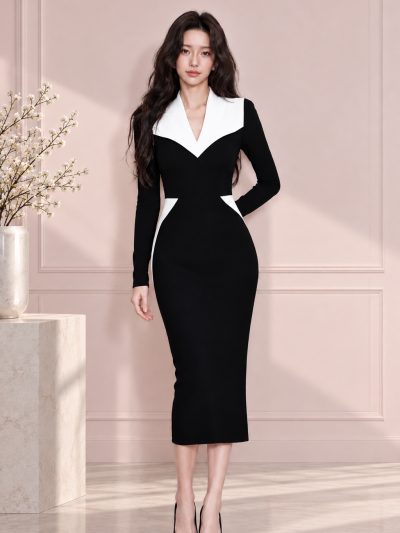 Đầm Cổ V Thanh Lịch GEMMI - DK9182