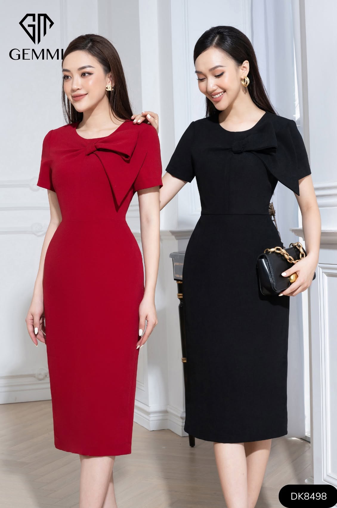 Đầm công sở nơ ngực GEMMI - DK8498