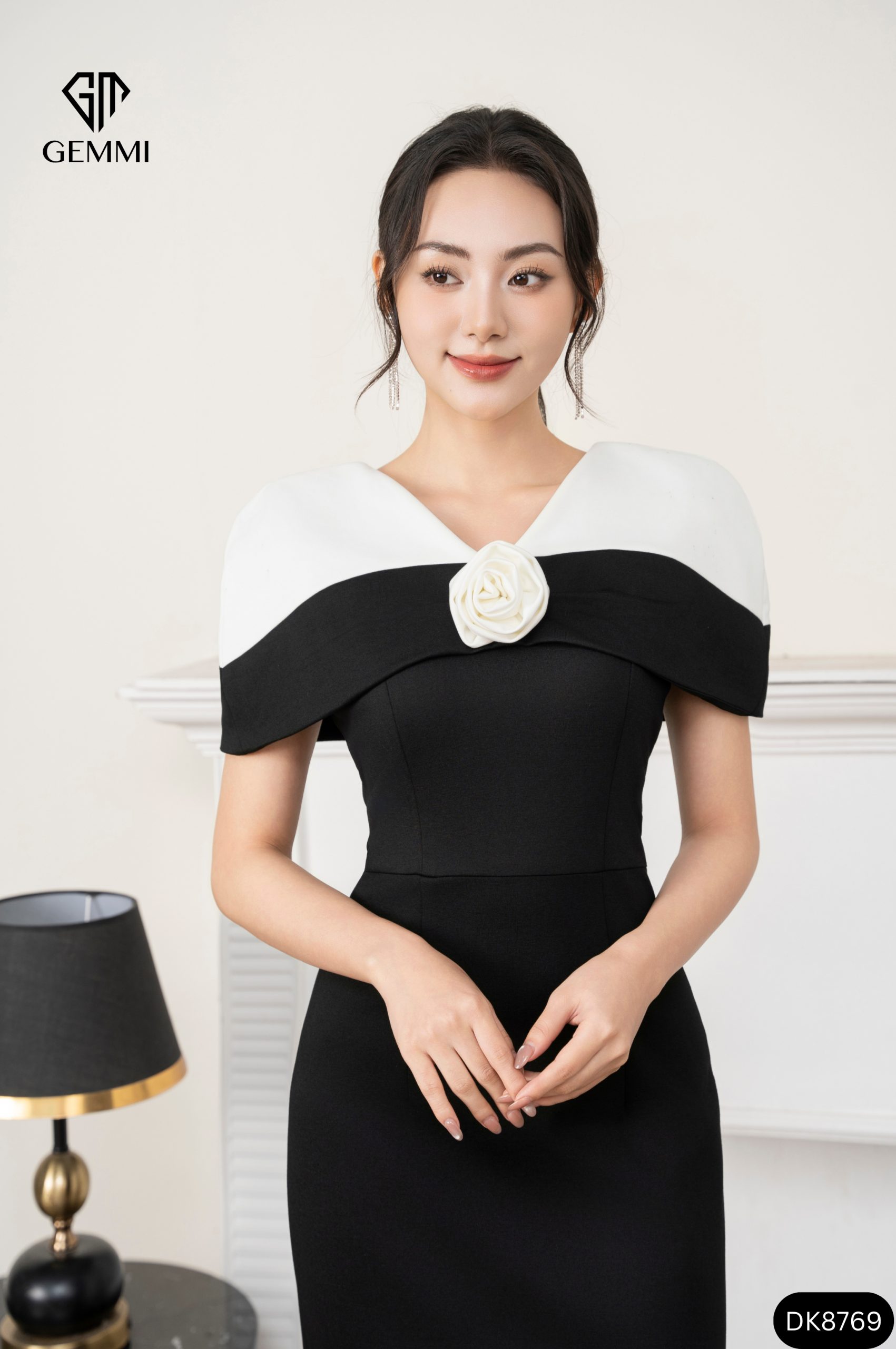 Đầm Liền Thân Midi Phối Vai Tiểu Thư - DK8769 - Ảnh 3