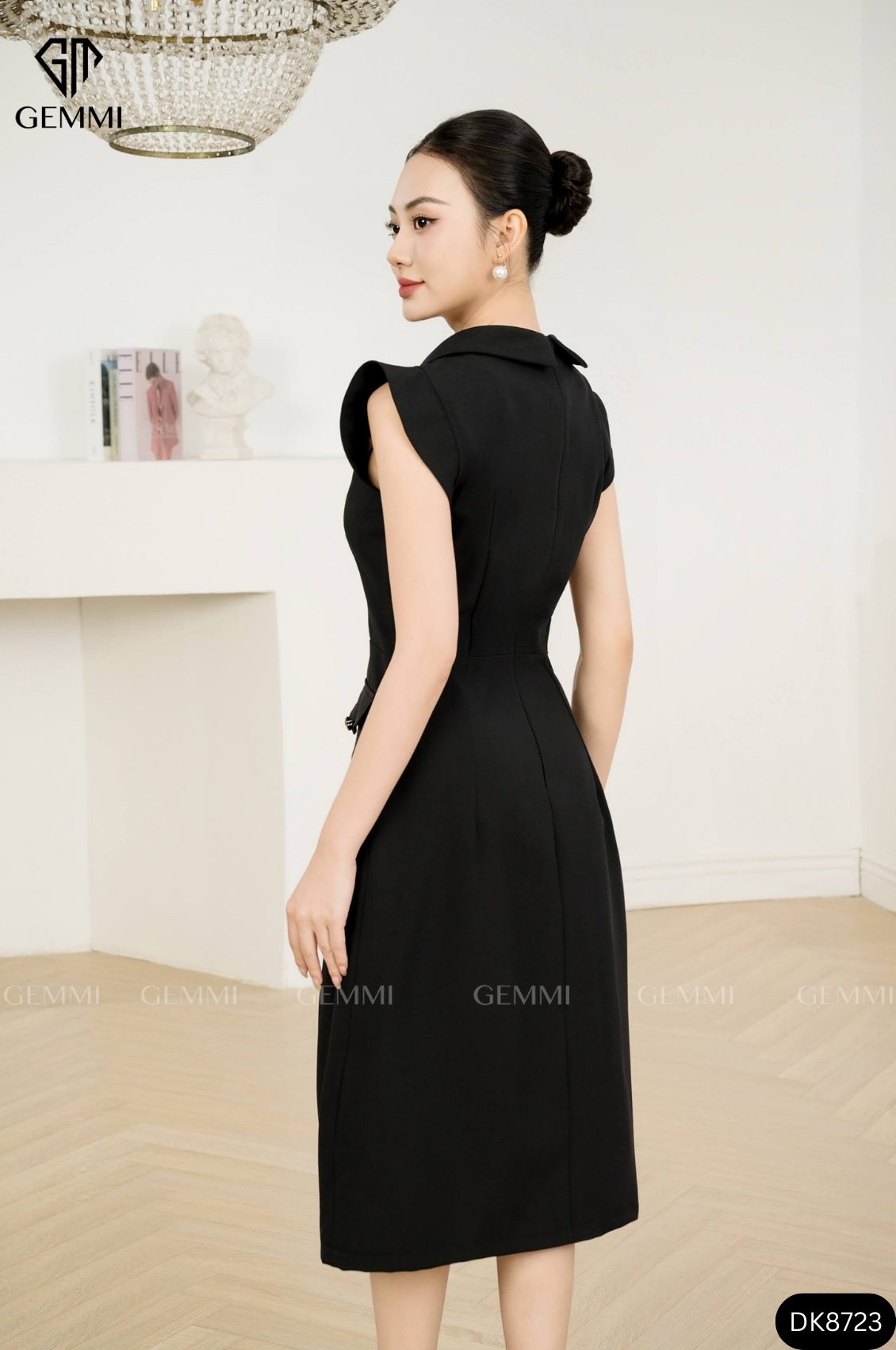 Đầm Công Sở Dáng A Cổ Sen Cao Cấp, DK8723 - Ảnh 4