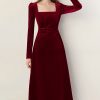 Đầm Thiết Kế Nhung Cổ Vuông Dáng Dài Dự Tiệc, DK8898